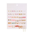 Multi Element Flower Alloy Studded Earring Set Fashionable 30 Pairs Of Earrings Geometry. 