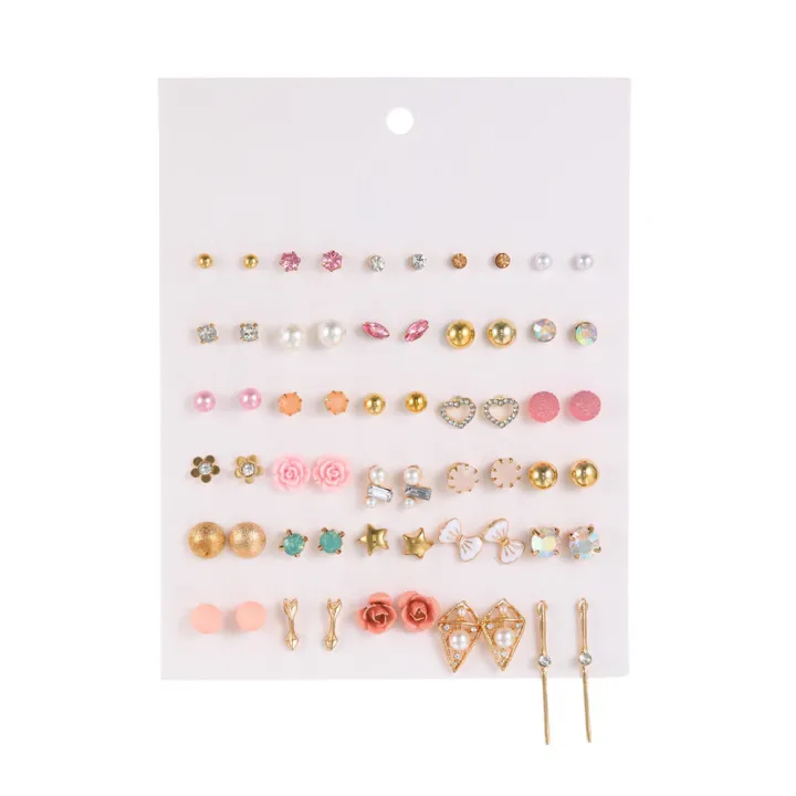 Multi%20Element%20Flower%20Alloy%20Studded%20Earring%20Set%20Fashionable%2030%20Pairs%20Of%20Earrings%20Geometry%20-%20Image%206