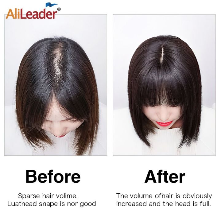 Synthetic%2010''%20Mini%20Wig%20Invisible%20Seamless%20False%20Bangs%20Hairpieces%20Natural%20Hair%20Bangs%20Overhead%20Clip%20In%20Wiglets%20Cover%20Gray%20Hair%20-%20Image%207