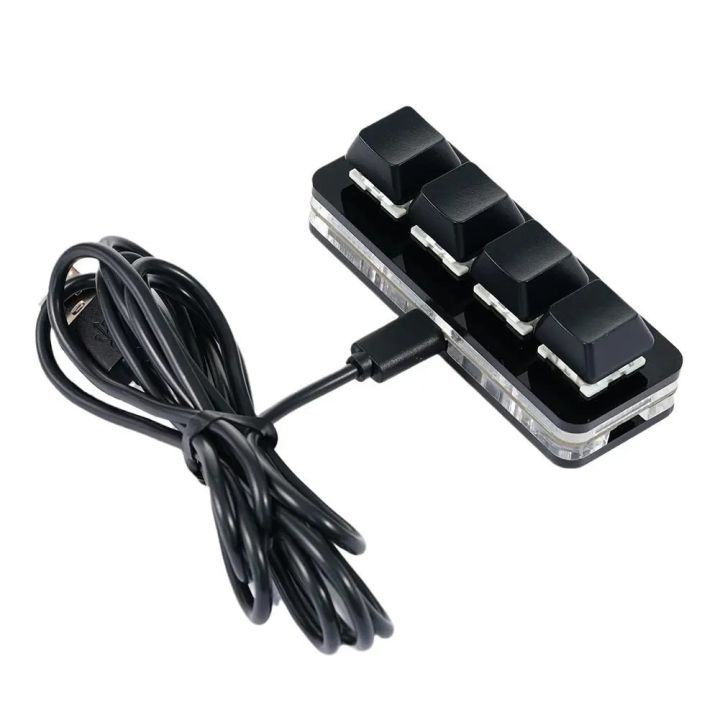 Custom USB Keyboard 4 Keys Macro Programmable Copy Paste Cut Mini Keypad HID Driver Free OSU Gaming Mechanical Keyboard