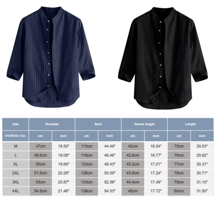 Pullover%20Style%20Men's%20Tops%20Soft%20Texture%203/4%20Sleeve%20Printed%20Design%20Striped%20Shirt%20Breathable%20Fabric%20Loose%20Fit%20Sleeve%20Shirt%20for%20%20Wear%20Streetwear%20%20Males%20Casual%20Outing%20Fashion%20Statement%20-%20Image%207