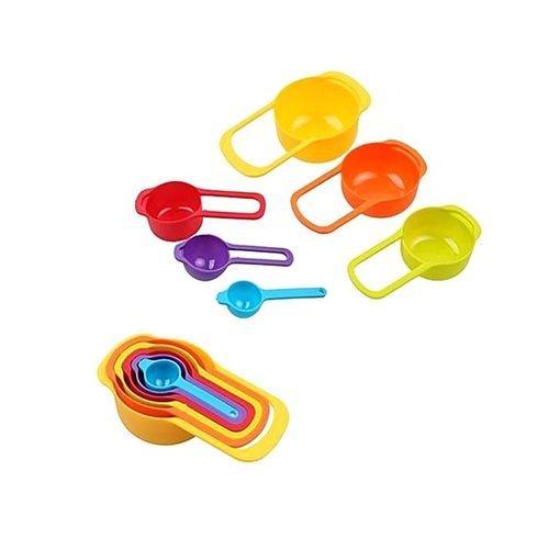 Colorful cooking measuring spoons plastic measuring cups 6pcs set