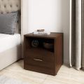 Bedside Table with 1 Locker Drawers & Storage Shelf Bed Side End Tables Night Stand for Home Living Room Bedroom 18/14/12. 