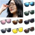 Wenefang Glasses driving lenses yellow clamshell unisex polarizer clip sunglasses men's photochromic sunglasses face blue night vision. 