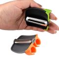Smart Plastic Stainless Steel Double Finger Palm Peeler Fruit Vegetable Peeler Knife.