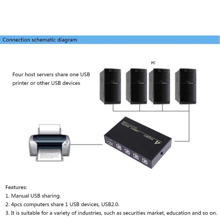 【Quality】 Usb 2.0 4 Ports Share Switch Switcher Selector Box Hub ...