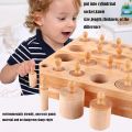 Newest Montessori Educational Games Wooden Cylinder Socket Parent Child Interaction Math Toy Baby Practice and Senses. 