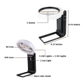 ZOROOM 3pcs Magnifying Glass with Light and Stand, Hands Free Handheld 6X 25X Adjustable Folding Magnifier with LED Lighted. 