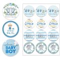 Welcome Baby Boy Stickers Labels Cute Little One Elephant Decor Stickers Welcome New Born Gender Reveal Baby Shower Decor. 