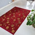 GOLD in RED- Floor Mat/ Area Rug - Small Size.