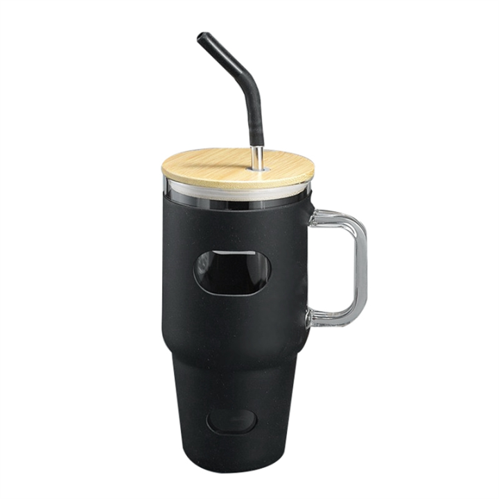32%20Oz%20Glass%20Tumbler%20with%20Lid%20and%20Straw,%20Glass%20Water%20Bottles%20with%20Handle,%20Glass%20Cup%20with%20Silicone%20Sleeve,Cup%20Holder%20Easy%20to%20Use%20Reusable%20Blue%20-%20Image%203
