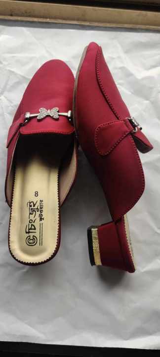 Shoe%20for%20Women%20Cing%20Jui%20Deep%20Meroon%20Block%20Heel%20Semi%20High%20Half%20Boat%20in%20Front%20Design%20Shoe%20-%20Image%202