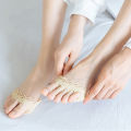 1/5Pair Invisibility Color Five Toes Forefoot Pad Women Nylon High Heels Orthotics Relieve Leg Pain Absorbs Shock Socks Toe Pad Half Insoles.