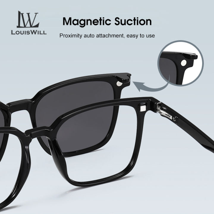 LouisWill%203%20In%201%20Sunglasses%20Magnetic%20Polarized%20Sunglasses%20Night%20Vision%20Eyewear%20Foldable%20Lens%20Magnetic%20Sun%20Glasses%20Frame%20Spectacles%203%20Lens%20Unisex%20Anti-UV%20Spectacles%20Fashion%20Eyeglass%20-%20Image%206