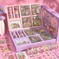 Kawaii 100 Hand Account Stickers Note Gift Box Children's Girl Cute Tape Stickers Cut-free Waterproof Decorative Stickers Set. 