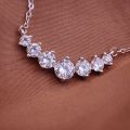 Moissanite fashion female clavicle chain simple pendant light luxury one carat seven princess necklace tik one piece dropship. 