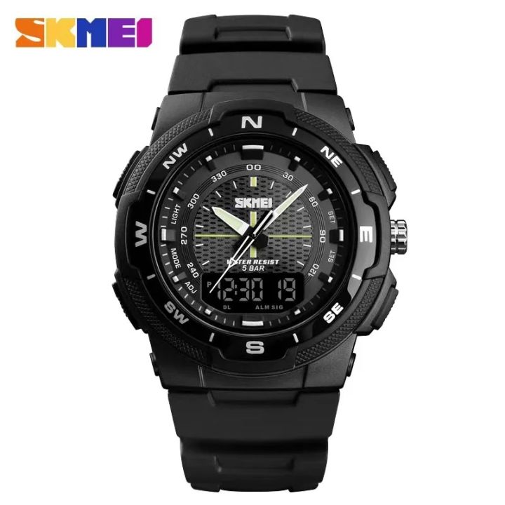 SKMEI 1454 Military Men Watches Outdoors Sport Waterproof Electronic Mens Wristwatch Quartz Double Clock 1370 Reloj Masculino