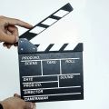 Hot Sale Woodon Movie Clapperboard Director Video Scene TV Movie Clapper Board Film Slate Cut Prop 20x20x1.5cm. 
