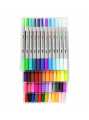 Mont Marte Signature Dual Tip Brush Fineliners – 48 Pieces, Triangular Grip, Ideal for Drawing, Colouring & Lettering.