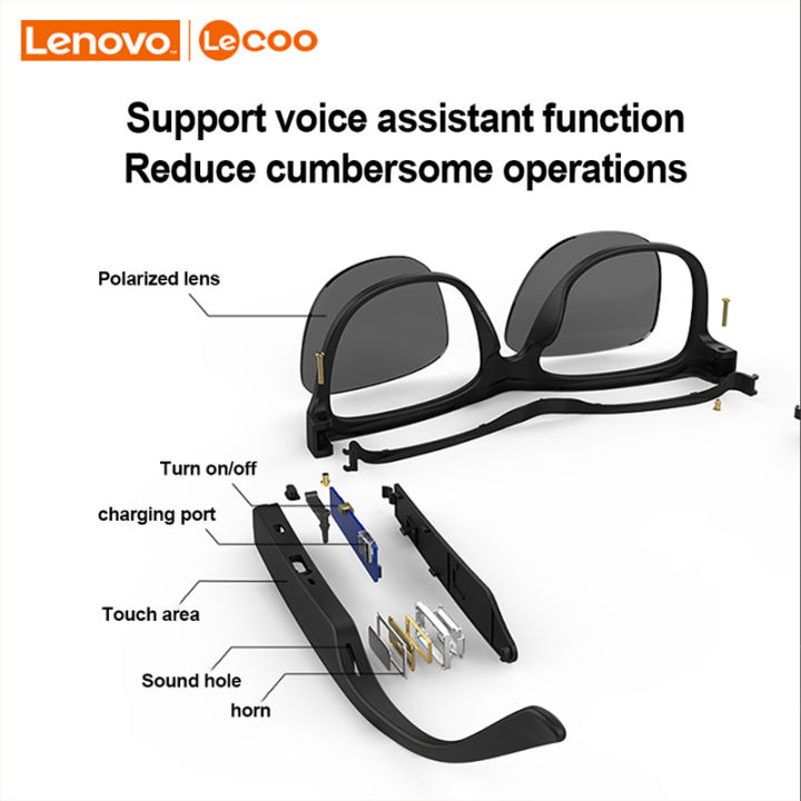 Lenovo%20Lecoo%20C8%20Lite%20Smart%20Glasses%20Headset%20Wireless%20Bluetooth%205.0%20Sunglasses%20Outdoor%20Sport%20Earbuds%20HiFi%20Stereo%20Music%20Earphones%20-%20Image%204