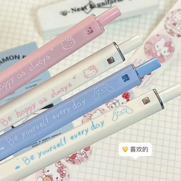 ins wind Sanrio KT cat square pen high value simple quick-drying pen student brush question press gel pen spot