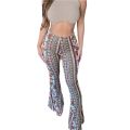 Frauen Boho Flare Pants Ethnic Tribal Print Bell Bottom Yoga Palazzo Hose.