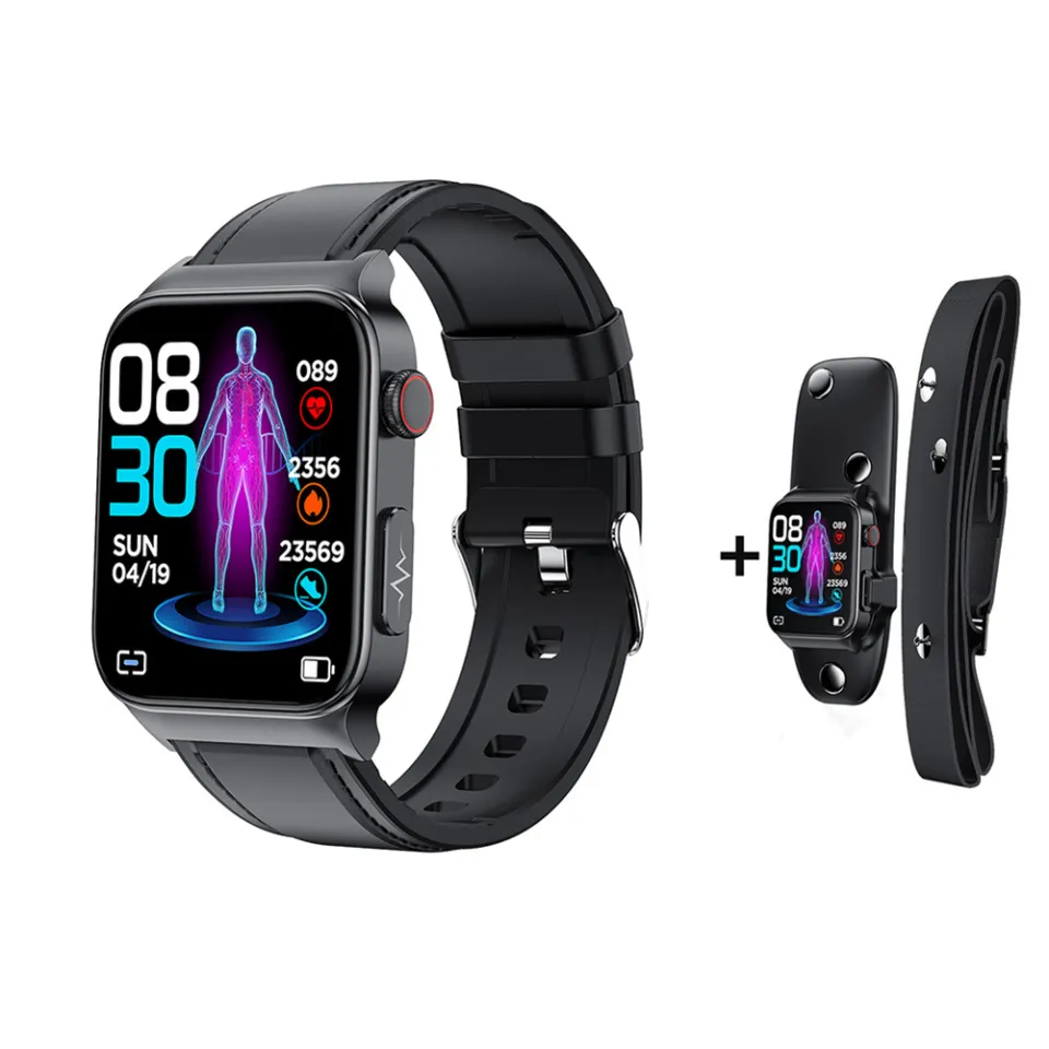 E500 Smart Watch Hd Touch Screen Real-time Blood Sugar ECG Monitor