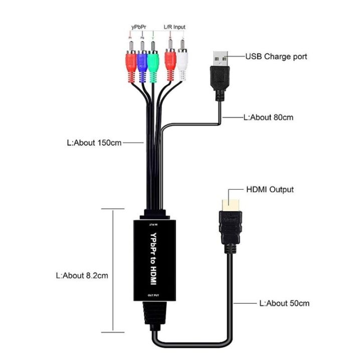 YPBPR%20to%20HDMI%20Converter%205RCA%20RGB%20Support%201080P%20RGB%20to%20HDMI%202M%20Cable%20Adapter%20-%20Image%204