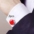 2x 2Pcs Cufflinks Dress Shirts Decor, Party Suit Clothes Decoration Wedding Delicate Button Rs Novelty Gifts Shirt Accessories. 