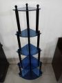 Glass Corner Blue 5 Step Rack By Furnizone - Book Shelf.