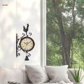 Double Sided Wall Clock, Outdoor Garden Clock Train Station Clock Vintage Wall Mounted Clock-. 