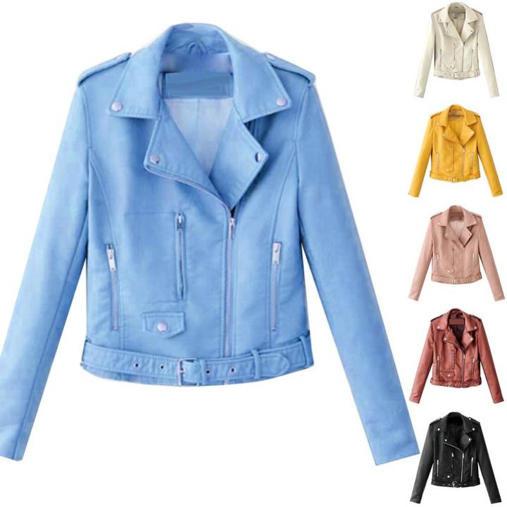 Lapel%20Coat%20Short%20Pocket%20Long%20Sleeve%20Jacket%20Coat%20Short%20Coat%20Zipper%20Button%20Jacket%20Lady%20Leather%20Motorcycle%20Coat%20-%20Image%204