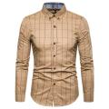 Men's fashion Plaid Cotton Dress Shirts Male High Quality Work shirt Long Sleeve Slim Fit Business Casual Shirt men dress shirt. 