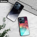 Phone Case for Tecno POP 7 Back Cover Tempered Glass Back Cover Starry Sky Design Cases Casing Hp for Tecno POP 7 Cover Cases Shell Mirror Glass.