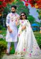 Stylish & Fashionable New Matching Best Couple Dress for Men & Women (Saree & Panjabi Combo Set). 