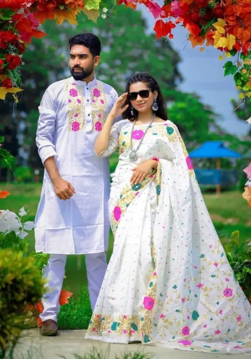Stylish%20&%20Fashionable%20New%20Matching%20Best/Coupple%20Dress/For%20Men%20&%20Women%20/%20Saree%20&%20Panjabi/%20(Combo%20Set))%20-%20Panjabi%20-%20Image%202
