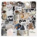 10/30/60pcs Simple Black White Cute Stickers Ins Style Cartoon Decal DIY Suitcase Laptop Scrapbook Phone Guitar Sticker Kids Toy.