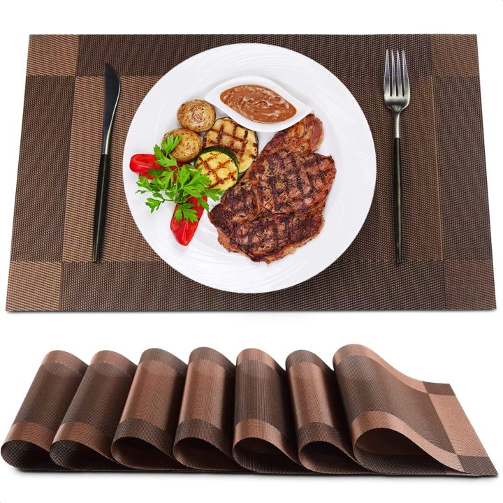 Table%20Mats%20Set%20of%206%20Dinning%20Table%20Placemats%20PVC%20Rectangular%20Vintage%20Woven%20Washable%20Mats%20-%20Image%202