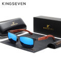 KINGSEVEN Handmade Women Sunglasses Men Polarized Natural Bubinga Wooden Outdoor Travel UV400Aluminum Fashion Sun Glasses Square.