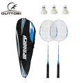 Outtobe Badminton Rackets Set 6PCS Portable Badminton Set Iron Alloy Badminton Racket with Storage Bag and 3 Shuttlecocks for Professional Athletes Training and Competition. 