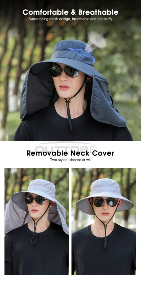 Fishing hats with neck cover online