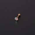 【TianYu Mall】1Pc 2-5mm Korean Personality Color Round Zircon Gold Plated Earrings.