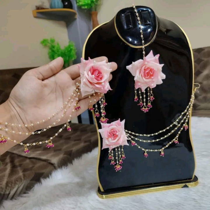 Artificial Flower Bridal Non-Bridal Jewellery Set for Women_ Trendy  Comfortable,Simple To Use And Maintain,Very Premium Product