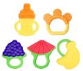 Baby Teething Toys with Easy Holder 0% BPA - Silicon Natural Organic for Newborn Infant, Soft & Textured - Baby Shower Gift Baby Shower Gift (ONE TEETHER).