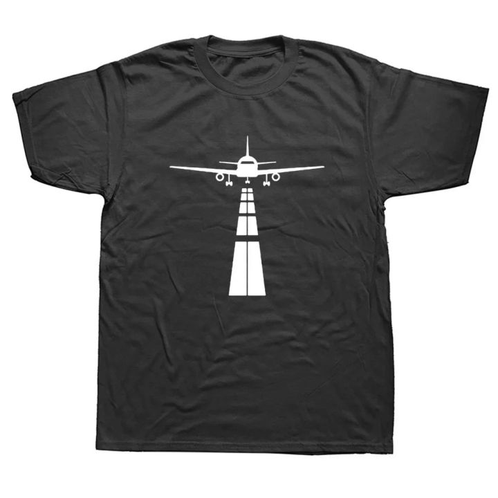 Pilot Airplane T Shirt Men Summer Short Sleeve Eat Sleep Fly Repeat Vintage T-Shirt Cotton Tees Black