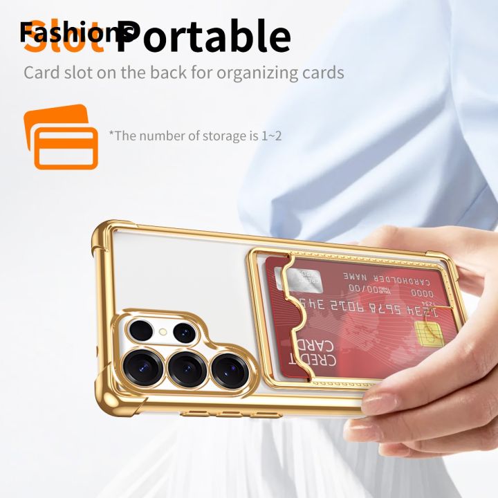 Fashions%20Sales%20promotion%20Plating%20Wallet%20Slot%20Portable%20Slim%20Clear%20TPU%20Case%20For%20Samsung%20S25%20S24%20S23%20Ultra%20Plus%20S21%20FE%20A56%20A36%20A26%20A16%20Drop%20Protection%20Cover%20-%20Image%204