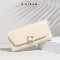 YADAS New Ladies Wallet Source Manufacturer Double Circle Hardware Coin Bag PU Long Trifold Popular Versatile Handbag. 