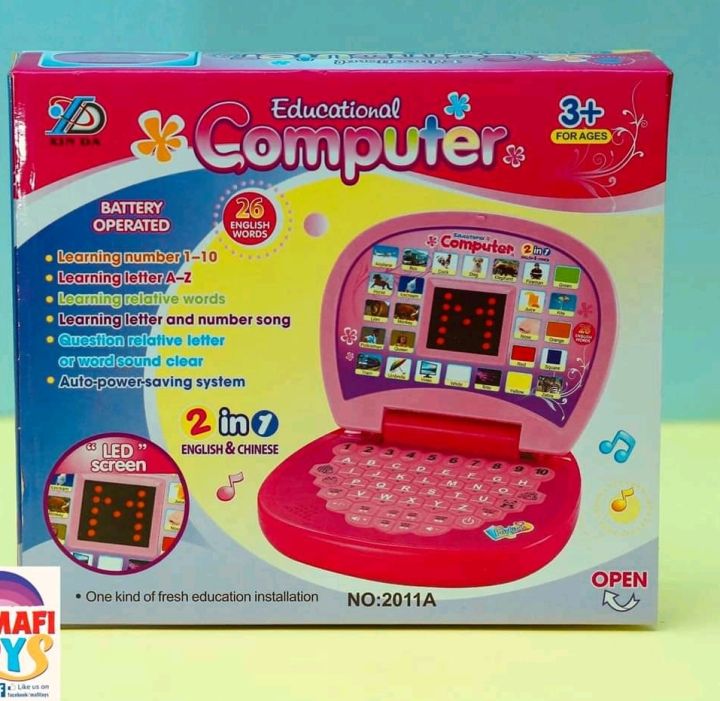 EDUCATIONAL Computer and Learning ABCD, Words & Number Battery Operated Kids Laptop with LED Display and Music