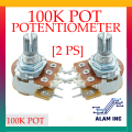 100K Potentiometer Panel Mount 100K Ohm 1/2 Watt 3 Terminal Rotary Potentiometer [ 2PS]. 