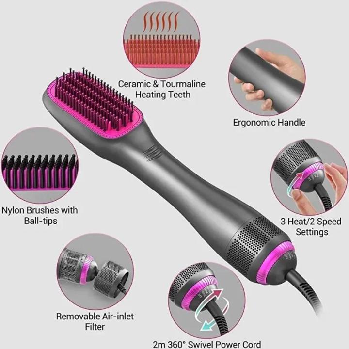 Hair Dryer Brush In Hot-Air Brushes 1200 W Powerful Ceramic